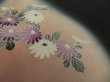 Photo3: 2H05z80 Japanese Kimono Silk  FABRIC Black Chrysanthemum 50.4" (3)