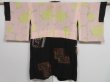 Photo6: 0918i08z700 Vintage Japanese Kimono Silk HAORI COAT Black Flower (6)