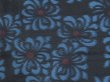 Photo6: 0921T09z730 Vintage Japanese Kimono Silk TSUMUGI Blue-Gray Flower (6)