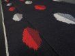 Photo2: 3A10z30 Vintage Japanese Kimono Silk  FABRIC Dark navy, Red   31.5" (2)