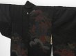 Photo2: 0823i10z440 Vintage Japanese Kimono Silk HAORI Black Royal cart (2)