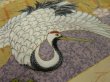 Photo4: 3M03z80 Japanese Kimono Silk Rinpa Artist work FABRIC Black Crane 44.1" (4)