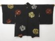 Photo2: 1407T05z560 Vintage Japanese Kimono Silk HAORI Black Plum blossom (2)