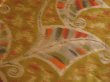 Photo2: 3H03z40 Vintage Japanese Kimono Silk MEISEN FABRIC Yellow ochre Leaf 55.9" (2)