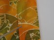 Photo7: 1320i01z810 Japanese Kimono Silk KOMON Orange Plants (7)