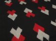 Photo2: 1Z04z90 Vintage Japanese Kimono Silk  FABRIC Black Hearts 64.6" (2)