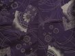 Photo5: 1019i06z780 Vintage Japanese Kimono Silk OMESHI KOMON Dark purple Flowers (5)