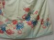 Photo6: 1109T08z890 Vintage Japanese Kimono Silk TSUKESAGE Mint-white Chrysanthemum (6)