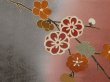 Photo8: 1407T08z1050 Japanese Kimono Silk TSUKESAGE Ash pink Plum branch (8)