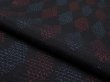 Photo3: 4C01z50 Vintage Japanese Kimono Silk  FABRIC Black, Blue, Red   40.9" (3)