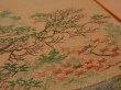 Photo5: 3N01z120 Japanese Kimono Silk  FABRIC Light apricot orange Garden 45.7" (5)