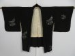 Photo8: 0830i01z440 Vintage Japanese Kimono Silk HAORI Black Folding fan (8)