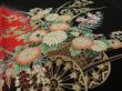 Photo2: 2N04z80 Japanese Kimono Silk  FABRIC Black Hanaguruma 51.2" (2)