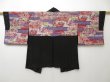 Photo1: 1215T02z400 Vintage Japanese Kimono Silk HAORI Black (1)