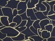 Photo4: 0911i09z580 Japanese Kimono Silk HAORI Dark navy Flower (4)