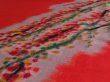 Photo3: 3L01z40 Vintage Japanese Kimono Silk MEISEN FABRIC Orangered Plum branch 51.2" (3)