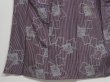 Photo4: 0812i09z760 Vintage Japanese Kimono Silk KOMON Dark grape, Gray (4)