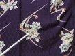 Photo10: 1112T07z560 Vintage Japanese Kimono Silk KOMON Dark purple Rose (10)