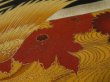 Photo4: 2N01z100 Vintage Japanese Kimono Silk  FABRIC Black Flowers, Bird 43.3" (4)