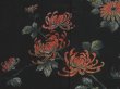 Photo4: 1207i10z590 Vintage Japanese Kimono Silk HAORI Black Chrysanthemum (4)