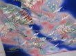 Photo3: 1207T03z1170 Japanese Kimono Silk Artist work FURISODE Blue Folding fan (3)