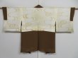 Photo7: 0823i03z610 Japanese Kimono Silk HAORI Ochre brown Plants (7)