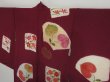 Photo2: 0908i06z460 Vintage Japanese Kimono Silk HAORI Wine red Aoi (2)