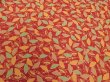 Photo1: 4A07z80 Japanese Kimono Silk  FABRIC Red-Brown Umbrella 56.7" (1)