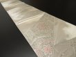 Photo2: 0712Y07z750 Japanese Kimono Silk FUKURO OBI Silver Flower 168.5" (2)