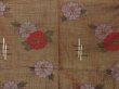 Photo5: 1328T10z860 Unused Japanese Kimono Silk TSUMUGI Light brown Camellia (5)