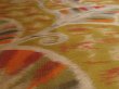 Photo3: 3H03z40 Vintage Japanese Kimono Silk MEISEN FABRIC Yellow ochre Leaf 55.9" (3)