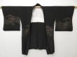 Photo6: 1317T07z590 Vintage Japanese Kimono Silk HAORI Black Temples (6)