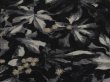 Photo3: 1C05z70 Vintage Japanese Kimono Silk  FABRIC Black Flower 49.6" (3)