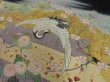 Photo3: 3M03z80 Japanese Kimono Silk Rinpa Artist work FABRIC Black Crane 44.1" (3)