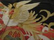 Photo3: 2G01z110 Vitnage Japanese Kimono Silk  FABRIC Black Phoenix 44.9" (3)