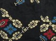 Photo5: 0604i09z450 Vintage Japanese Kimono Silk HAORI Black Flower (5)