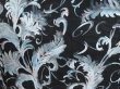 Photo5: 0829i10z580 Vintage Japanese Kimono Silk KOMON Black Plants (5)