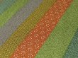 Photo3: 2F06z70 Japanese Kimono Silk  FABRIC Green, Orange-Brown, Ochre Seigaiha 40.9" (3)