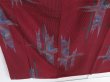 Photo3: 1105i04z690 Vintage Japanese Kimono Silk KOMON Dark red Stripe (3)