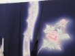 Photo3: 1614T02z910 Japanese Kimono Silk TSUKESAGE Dark navy-purple Peacock (3)