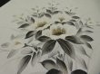 Photo3: 1D01z60 Japanese Kimono Silk Artist work OBI FABRIC Off-white Flower 35.4" (3)