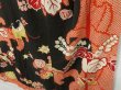 Photo4: 0606N06z1070 Vintage Japanese Kimono Silk Girl's FURISODE Black Wave (4)