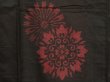 Photo6: 0930i09z630 Vintage Japanese Kimono Silk TSUMUGI Dark brown-black Flowers (6)