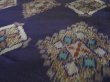 Photo3: 3F05z40 Vintage Japanese Kimono Silk MEISEN FABRIC Dark purple   53.5" (3)