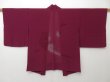 Photo2: 1327T03z320 Japanese Kimono Silk See through HAORI Wine red Maple (2)