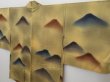 Photo2: 0910T03z550 Japanese Kimono Silk HAORI Yellow-Gray Mountain (2)