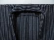 Photo5: 1221H01z460 Vintage Japanese Kimono Cotton Linen See through Navy Stripe (5)
