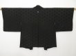 Photo2: 1215T02z400 Vintage Japanese Kimono Silk HAORI Black (2)