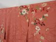 Photo2: 0608N03z570 Vintage Japanese Kimono Silk TSUKESAGE Coral pink Chrysanthemum (2)