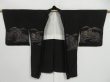 Photo6: 1320i09z520 Vintage Japanese Kimono Silk HAORI Black Scenery (6)